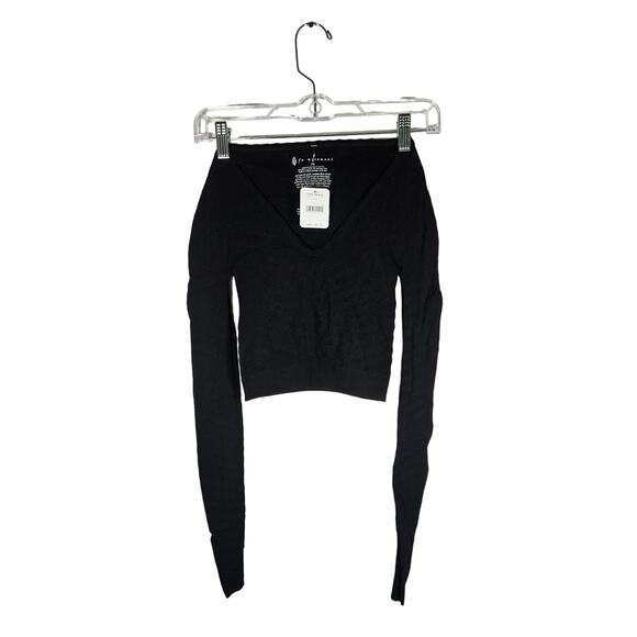 Free People Movement Gone Adrift Seamless Long Sleeve‎ Black Size Small NWT - Picture 1 of 9